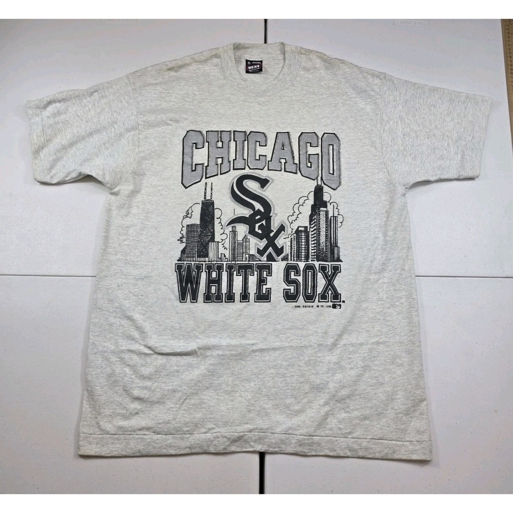 Vintage Chicago White Sox Fruit Of The Loom Shirt Men XL Gray MLB 1992 USA